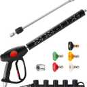 M MINGLE Swivel Pressure Washer Gun, 40 Inch Power Washer Wand with 3/8" Quick Connect, 4000 PSI High Pressure Spray Gun for Car Wash, 5 Nozzle Tips