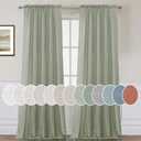 H.VERSAILTEX Linen Curtains Elegant Natural Linen Semi Sheer Curtains Energy Light Filtering Rod Pocket Window Treatments Panels for Living Room (Set of 2, Sea Grass, 52 inch W X 108 inch L)