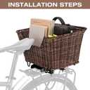 CXWXC Bike Basket Rear with Handle, Quick Release Rear Rack Mount Basket, Large