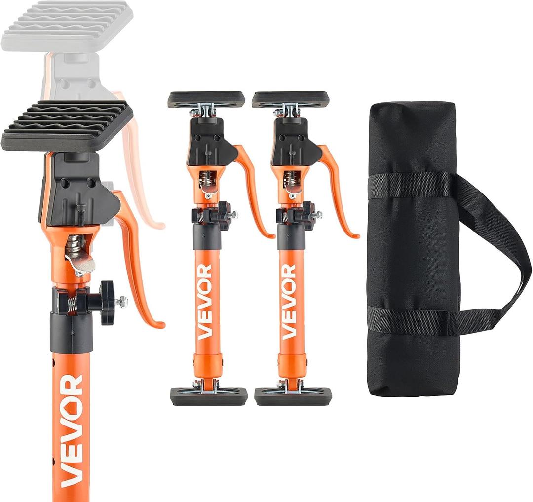 VEVOR Cabinet Jack Support Pole, 2-Pack, 15.75-23.6 Inch Steel Telescopic Quick Support Rod, Adjustable 3rd Hand System up to 220 lbs Capacity for Installing Cabinets, Lifting Drywall, Cargo Bars