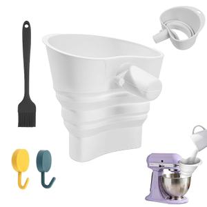 Foldable Flour Funnel for Kitchen Aid Mixer, Food-Grade Silicone Funnel, Stand Mixer Kitchen Funnel, Easy to Operate, Dishwasher Safe