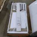 Martha Stewart Ollie Home Office Desk with 3 Drawers in White with Polished Brass Hardware