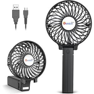 VersionTECH. Portable Handheld Fan, Powerful+Durable+4000mAh+180 Foldable, Mini Table Fans with USB Rechargeable Battery Operated Cooling Accessories for Personal Use, Travel, Office Black