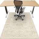 Office Chair Mat for Hardwood Floor, 48"x60" Desk Chair Mat for Home Office, Anti-Slip Under Desk Mat Rug for Rolling Chair,Floor Protector Washable Rug for Gaming Chairs-Beige