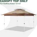 Canopy Replacement Top Compatible with OUTFINE 12'x12' Gazebo, Canopy Cover ONLY,(Khaki/Brown)