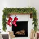 9FT Real Touch Norfolk Christmas Pine Garland Set of 2, Lifelike Artificial Bendable Greenery Garland for Front Door, Mantle, Staircase, Windowsill Indoor Outdoor Christmas Decorations