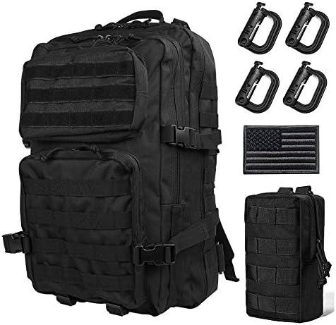 R.SASR Black Tactical Backpack, Military Backpack, Molle Backpack. (BLACK)