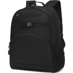FlowFly Kids Backpack for Toddler Boys Girls, Simple Lightweight Bookbag for Daycare Kindergarten Elementary School Travel, Small Modern Bag (Medium 15'', Black)