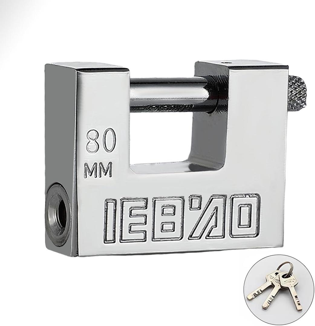 Heavy Duty Lock for Shipping Container, Shipping Container Lock for Secure Outdoor Resist Cutting, Perfect for Fences, Gates, Sheds, Toolboxes, Motorbike, and More, with 3 Key (80mmNew)