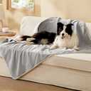 Bedsure Waterproof Dog Blankets for Large Dogs - Large Cat Blanket Washable for Couch Protection, Sherpa Fleece Puppy Blanket, Soft Plush Reversible Throw Furniture Protector, 40"X50", Light Grey