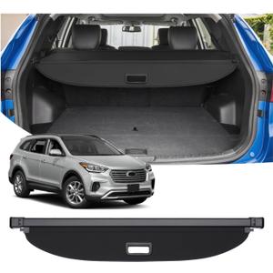 Powerty Retractable Cargo Cover for 2015-2018 Hyundai Santa Fe Sport, Canvas Texture Trunk Cover Privacy Screen Rear Security Shade for Santa Fe Sport Accessories(Not for Santa Fe)