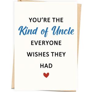 5 x Fathers Day Card Gifts for Uncle from Niece Nephew, Personalized Minimalist Premium Design, Funny Father's Day Decoration Ideas