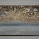 Large Framed Coastal Wildflower Landscape Wall Art for Living Room, 60x30, 56.7"L x 28.3"W