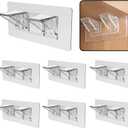 12-Pack Heavy-Duty Adhesive Shelf Brackets, Large Size Double Row Brackets, No-Drill Wall Mount Pegs,Shelf Support Pegs for Kitchen Cabinets, Bookshelves, and Closets