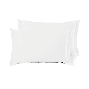 Nestl Soft Pillow Shams Set of 2 - Double Brushed Microfiber Pillow Covers - Hotel Style Premium Bed Pillow Cases, with 1.5” Decorative Flange, Queen 20"x30" - White