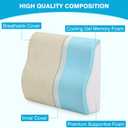 Tanyoo Back Support Pillow for Recliner Dual Layer Lumbar Support Pillow with Gel Memory Foam Ergonomic Orthopedic Lumbar Cushions for Elderly Lower Back Pain Relief Washable Cover Khaki