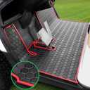 Golf Cart Floor Mat for Yamaha G29 Drive, Upgraded Non-Slip Full Coverage Liner Mats Replacement Thick Rubber, Fits Yamaha Drive (Gen1), G29, YDR, Adventurer (2007-2016)-Red Trim (Red)