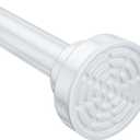 Ausemku Shower Curtain Rod - 32-92 Inch Rustproof Tension Rod, Non-Slip Spring Design, No Drilling Adjustable Curtain Rod for Bathroom, Kitchen, and ClosetWhite