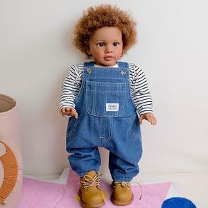Black Reborn Todder Dolls Boy Pippa 26 Inch African American Reborn Baby Dolls Soft Cloth Body Big Size Realistic Toddler Doll Dark Skin Silicone Babies Doll Toy