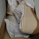 Arromic Wide Toe Box Flat Shoes Women Mary Jane Flat Shoes Comofortable Ballet Flat with Adjustable Straps Slip on Washable Knit Casual Flats Nude 9