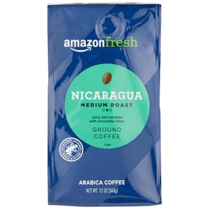 Amazon Fresh, Nicaragua Ground Coffee, Medium Roast, 12 Oz (EXP 09/30/26)