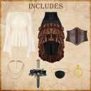 CICOCI Pirate Costume Women Outfits Renaissance Corset Steampunk Skirt Top Pirate Accessories Full Halloween Costume, Small