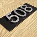 BetLight 8 Inch Modern House Numbers- Premium Aluminum Floating Home Address Number with Exquisite Drawing Process, Silver, Number 7