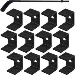 Dunzy 6/12 Pcs Hockey Stick Wall Mount Hockey Stick Hanger Holder Display Holder for Wall Bracket for Home Office Storage Organizer Gifts (Black Felt)