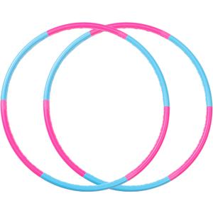 Liberry Kids Exercise Hoop, Detachable & Size Adjustable Toy Hoop, Professional Hoola Rings, Sport Gift in Blue, Pink (2 pack-12 pieces)