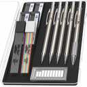 Mr. Pen- Metal Mechanical Pencil Set with Lead and Eraser Refills, 5 Sizes, 0.3, 0.5, 0.7, 0.9, 2mm, Drafting, Sketching, Architecture, Drawing Metal Mechanical Pencils