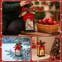 Tuanse 2 Pcs Christmas Decorative Lanterns Metal Christmas Hanging Lighted Lantern Vintage Cardinal Decorative Holiday Decorations Gifts with LED Lights for Indoor Outdoor Home Table Porch