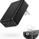 40W Flat USB C Wall Charger, 4Ports Foldable & Slim Fast Charging Blocks, Multiport Type C Cube Box Power Adapter Plug, Boxeroo USB C Charger Block Brick for iPhone Samsung Tablet (Black)