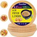 2 x parchment paper for air fryer, 6.3inch round air fryer liners disposable,125PCS Non-stick parchment paper sheets for 3-5QT airfryer liners, Baking, Roasting Microwave