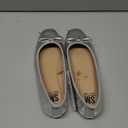 SM New York Women's Comfortable Round Toe Ballet Flats Dress Shoes, Silver, Size 6