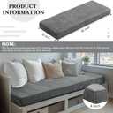 Leinuosen Bench Cushion 42x16x4 Inch for Indoor Furniture Weaving Texture Chenille Kitchen Bay Window Non Slip Seat Cushion Tufted Thicken Pad for Patio Porch, Mudroom Entryway (Gray)