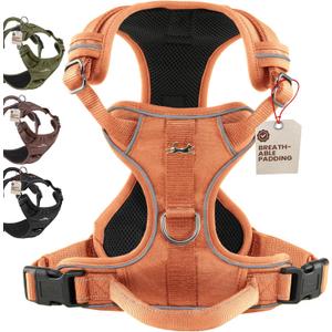 Freudentier No Pull Dog Harness with Handle, Front & Back Clips, Reflective, M