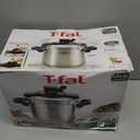 T-fal Clipso Stainless Steel Pressure Cooker, 6.3 Quart, Recipe Book, Steam Basket, Easy-Open Lid, Secure Locking System, Adjustable Pressure Valve, Induction Cookware, Pots and Pans, Kitchen, Silver