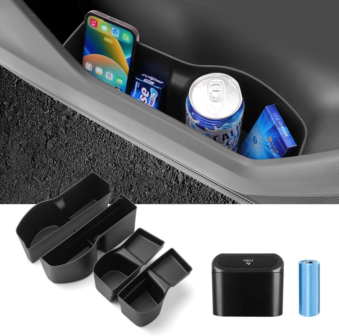 Car Door Side Storage Box and Can for Honda CR-V 2023-Present, 4 Compartments, Black, Matte, Scratchproof, 9L Capacity, 50 lbs Max Weight, Easy Install