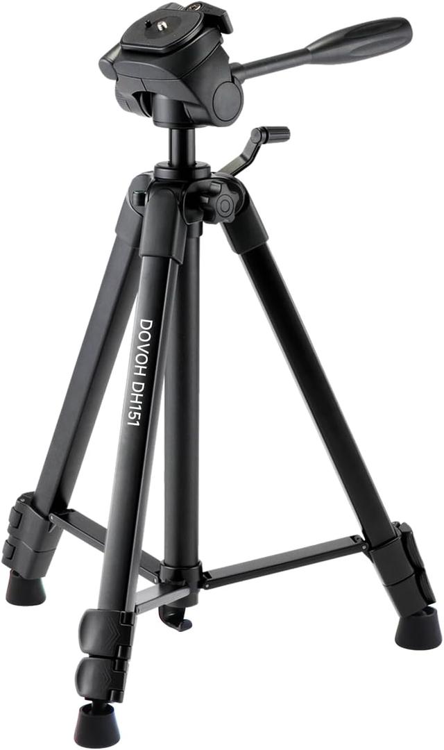 DOVOH Heavy Duty Tripod for Laser Level, Adjustable Height for Camera with Bubble Level 1/4"-20 Screw Mount, DH151