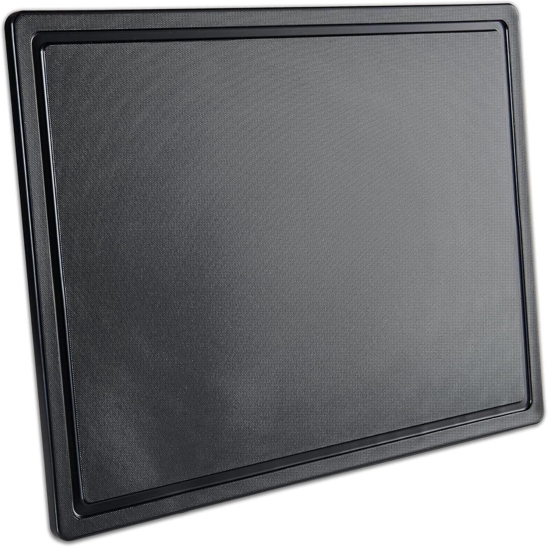 Thirteen Chefs Black Cutting Board with Juice Groove - Large 18 x 12 Inch for Meat, Grilling, BBQ and Carving, Restaurant Grade HDPE 1/2" Thick Plastic