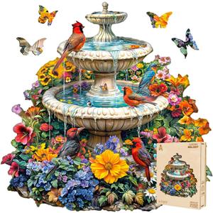 Wooden Puzzles for Adults - Garden Melody Wooden Puzzle, Unique Shape Wooden Jigsaw Puzzle for Adults, Wood Puzzles Adult, Gifts for Friends and Family, Wall Art Home Decor (160pcs 11.4 * 11.3in M), Medium
