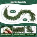 2-PCS 6 Ft Artificial Norfolk Pine Garland - Realistic Winter Greenery for Christmas, Mantel, Table & Outdoor Decor, Flexible & Long-Lasting