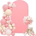 Wedding Arch Cover 6.6FT Stretchy Fitted Arch Cover Round Top Stand Covers Double-Side Chiara Cover Backdrop Cover for Wedding Birthday Party Ceremony Baby Shower Decoration(Dusty Rose)