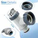 Pool Plunger Valve & 1.25" to 1.5" Type B Hose Adapter, 2-Pack Replacement Kit Compatible with Intex Above Ground Pools, On/Off Shut-Off Valve and Hose Converter for Sand Filter Pump