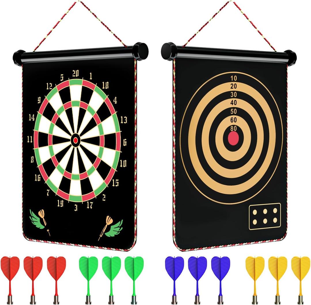 Magnetic Dart Board Games for Kids with 12 Darts Outdoor Toys for Boys Age 8-13 Cool Stuff Gifts Ideas for Teenage Boy Girls Age 8-16 Game Room Decor