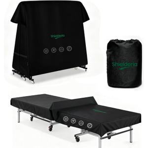 PingPong Table Cover 600D Heavy Duty Oxford Fabric 9x5 FT Universal Fit for Folding & Flat Tables, Waterproof Sunproof for Indoor Outdoor Use with Paddle Storage Bag