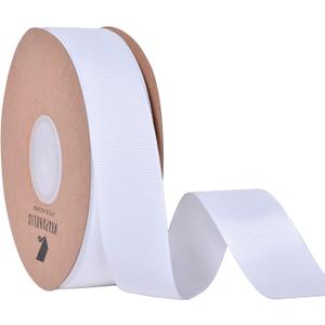 WRAPAHOLIC White 7/8 Inch X 25 Yards Grosgrain Curling Ribbon for Hair Bows, Gift Wrapping, Floral & Crafts