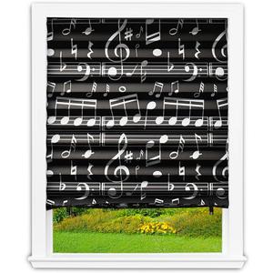 Redi Shade No Tools Original Printed Blackout Pleated Paper Shade, Music, 36" W x 72" L, 4 Pack
