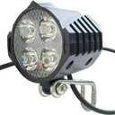 Electric Bike LED Headlight 36V 48V 12V-60V Bike Front Light with Built-in Horn 4 Lights 3 Pin Connector for Night Riding Waterproof Bicycle Horn Light for E-Scooter Headlight