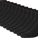 Hanes Men's Max Cushion Double Tough Low Cut Socks, 12-Pair Pack Black